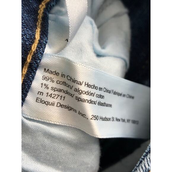 Eloquii Jeans Women's Size 14 High Waist Straight Cropped Distressed Jeans - Picture 5 of 6